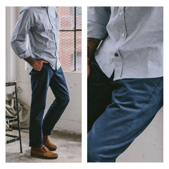 Taylor Stitch The Slim Chino Mens In Organic Navy Blue Pants 30 & 36 NEW - Picture 1 of 12